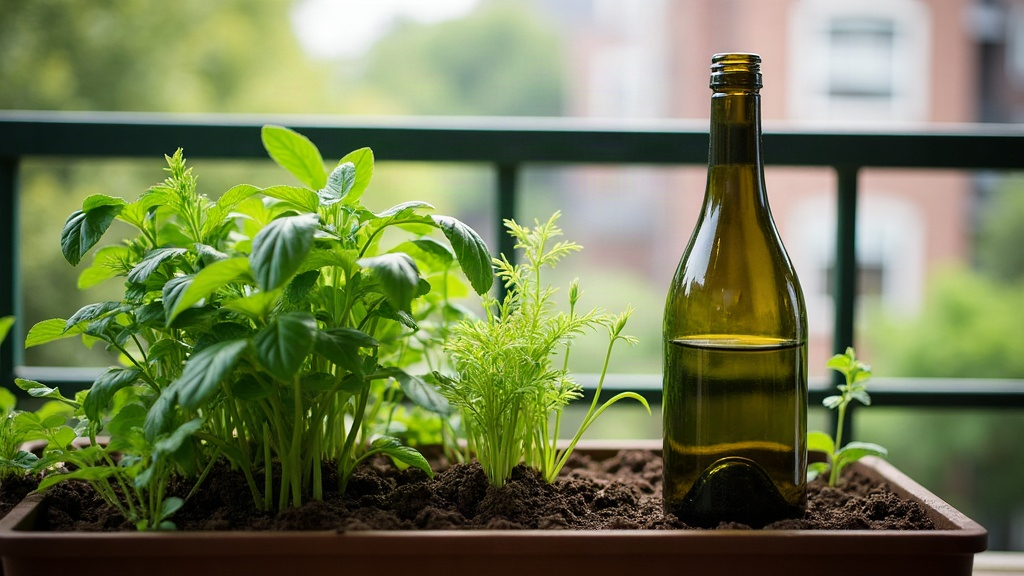 How to Build a Slow-Release Wine Bottle Watering System for Herbs